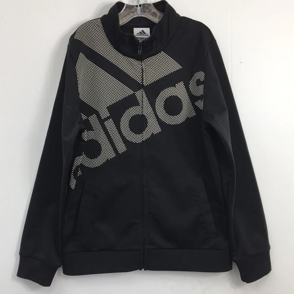 Adidas Zipper Front Graphic Logo Zipper Front Jacket Size L EXCELLENT Condition